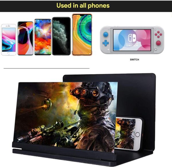 AREVERA 10" Lupa de Pantalla de Teléfono, 3D HD Amplificador Teléfono Inteligente Lupa Pantalla de Proyector Plegable, Adecuada para Ver Videos de Películas en Todos Los Teléfonos Inteligentes - Image 2