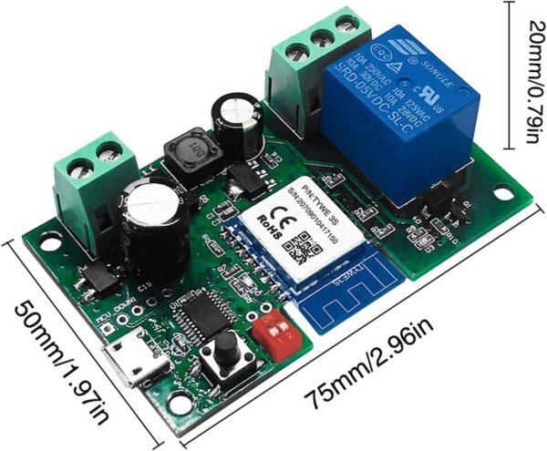 Eachen MóDulo Relé Inteligente InaláMbrico 1 Canal Para Smart Home Remote Control Dc 5V/12V, Se Aplica Al Control De Acceso, Encender Pc, Puerta De Garaje, Funciona Con Tuya/Smart Life App - Image 6