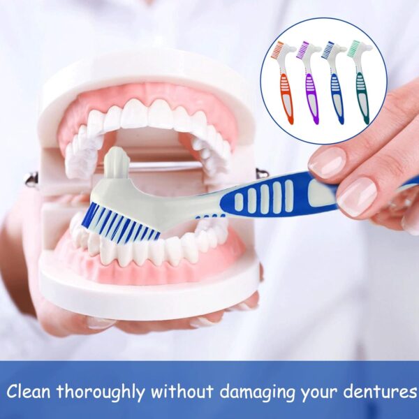 4 Piezas Cepillos De Limpieza De Dientes,Cepillos Para Dentaduras Postizas,Cepillo Para Dientes Postizos,Cabezal De Cepillo De Doble ángulo,Cepillo Protesis Dental,Para Limpieza De Retenedores - Image 7