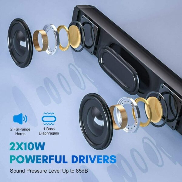 Yangers Altavoz inalámbrico Bluetooth 5.0 con Control Remoto Barras de Sonido Micrófono Incorporado para TV Home Theater Audio PC Teléfono Laptop - Image 2