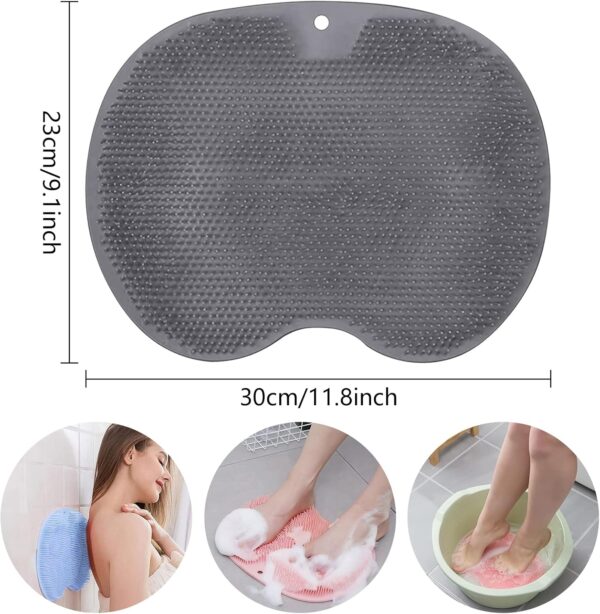 Alfombrilla de Ducha para pies, Exfoliante para pies y Espalda, Almohadilla de Masaje, Cepillo para pies, Limpiador masajeador con ventosas Antideslizantes, Almohadilla de Masaje de Silicona (D) - Image 2