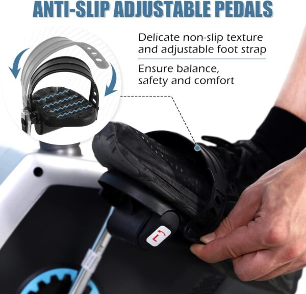 ISE Bicicleta Estática con Respaldo, Bicicleta Estatica Reclinadas, 8 Niveles de Resistencia, Sensor de Pulso, Bici Estatica Entrenamientos de Recuperación,Bicicletas Estaticas, Máx. 120 kg - Image 7