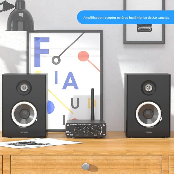 Fosi Audio BT10A Bluetooth 5.0 Amplificador de Audio Estéreo 2 Canales Clase D Mini Hi-Fi Integrado Amperio para Altavoces de Casa 50W x2 TPA3116 - Image 3
