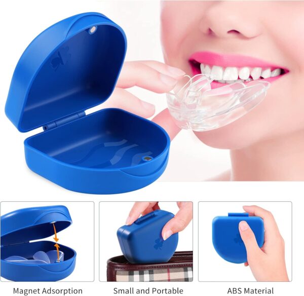 Caja de frenos, caja de frenos, caja de frenos, caja de férulas, para guardar aparatos ortopédicos o dentaduras postizas, 1 caja KFO (azul). - Image 6