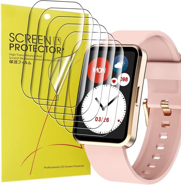 Blueshaweu Protector de pantalla compatible con reloj inteligente IOWODO de 1,57 pulgadas, HD, transparente, flexible, TPU, protector de pantalla [6 unidades] para reloj inteligente IOWODO R5