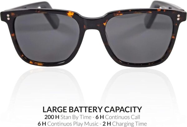 Gafas Bluetooth con altavoz estéreo y micrófono integrados | Gafas de sol AUDIO inalámbricas, IP7 impermeables, emparejamiento automático | Diseño unisex | Compatibilidad universal | mod.XR TS - Image 4