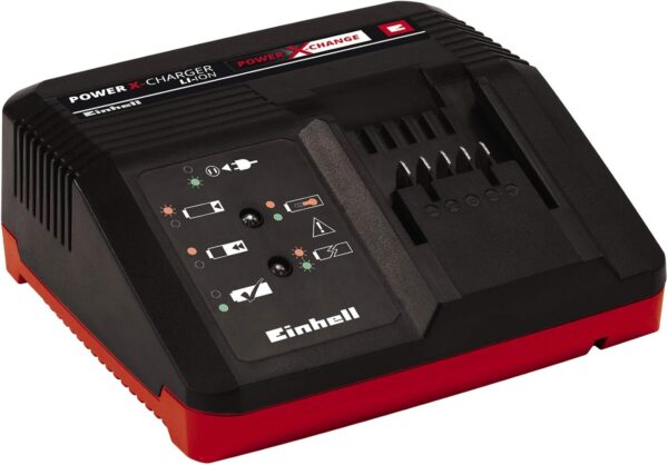 Einhell Original Cargador Power X-Charger 3A Power X-Change (Li-Ion, 18V, carga rápida a partir de 30 minutos, control permanente de batería y gestión inteligente de carga, pantalla LED de 6 estados)