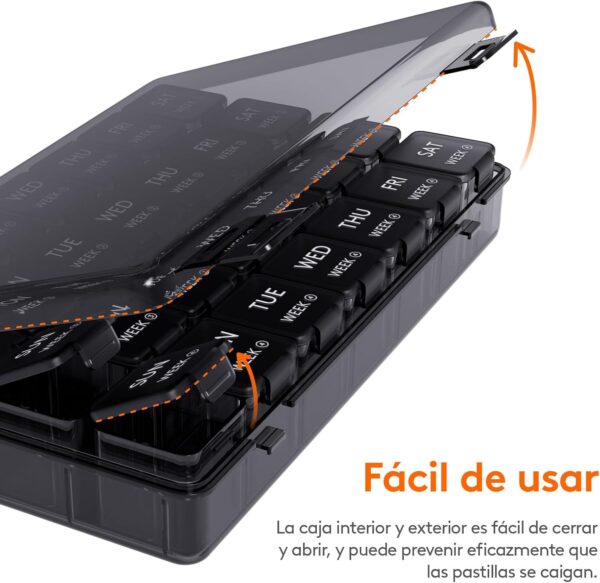 Lifewit Pastillero Mensual, Organizador de Pastillas de 28 Días, Pastilleros de 4 Semanas y un Mes, Organizadores de Medicamentos con Compartimentos Amplios para Vitaminas, Aceites, Suplementos - Image 5