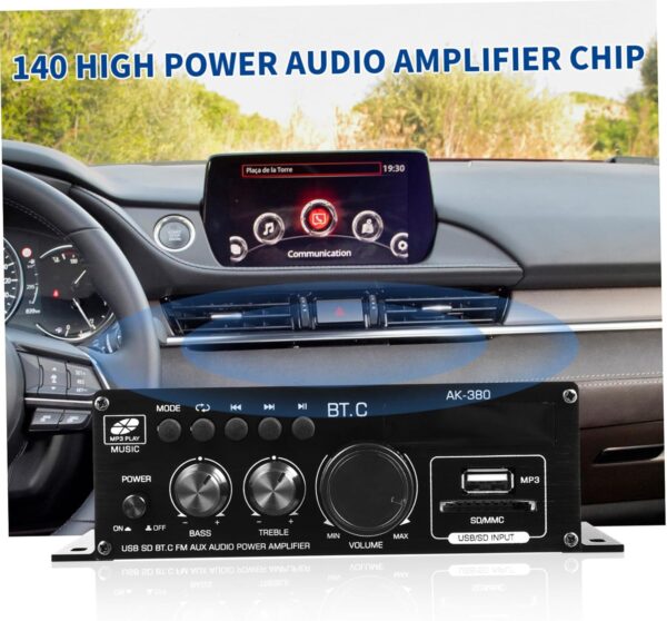 Hemobllo Ak380 Coche 12 Amplificador Receptores Estéreo Amplificador De Audio Amplificador Pa Receptor Estéreo Receptor Estéreo Componentes De Audio Receptores Amplificador - Image 2