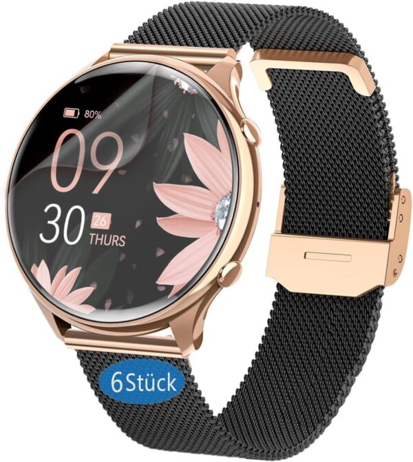 Frgnie RUXINGX - Protector de pantalla compatible con reloj inteligente RUXINGX para mujer de 1,39 pulgadas (6 unidades) flexible TPU protector de pantalla, compatible con reloj inteligente Fitonme