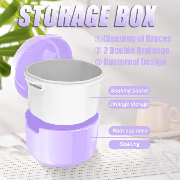 Kit de cepillo dental, caja de baño de reparación de contenedores dentales, Caja dental con espejo, herramienta de desmontaje del corrector con corrector 2x para 2 soportes masticables o limpieza - Image 2