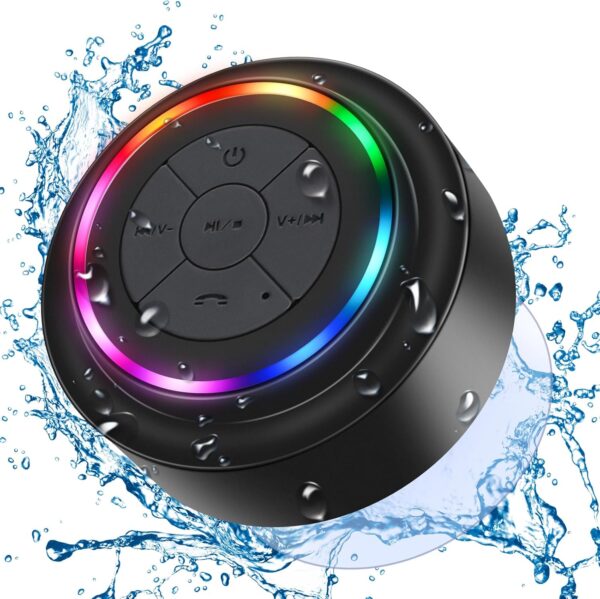 HAISSKY Altavoz Ducha Bluetooth, Impermeable Altavoz Inalámbrico Estéreo Pares para Todos Bluetooth Dispositivos Samsung iPhone,Manos Call Libres Altavoces Integrados para Hogar Fiesta Ducha Baño