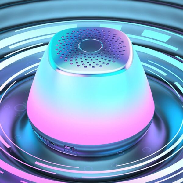 Altavoz inalámbrico pequeño | Altavoz de luz nocturna colorida, pequeño altavoz portátil - Altavoz inalámbrico, altavoz inalámbrico inteligente subwoofer para camping, exteriores - Image 3