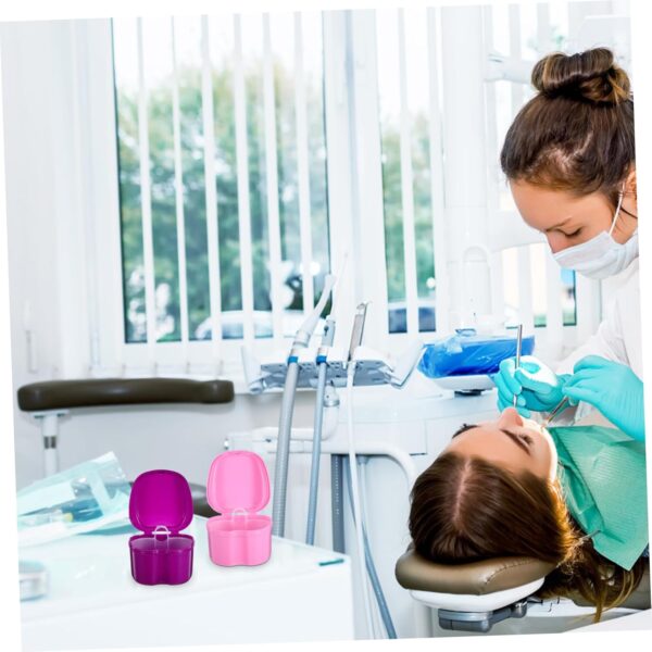 Healeved Caja De Prótesis Con Capa De Filtro Retenedor De Baño De Contenedor De Vasos Retenedores Para Estuche De Plástico Para Dentaduras Postizas Páginas - Image 4