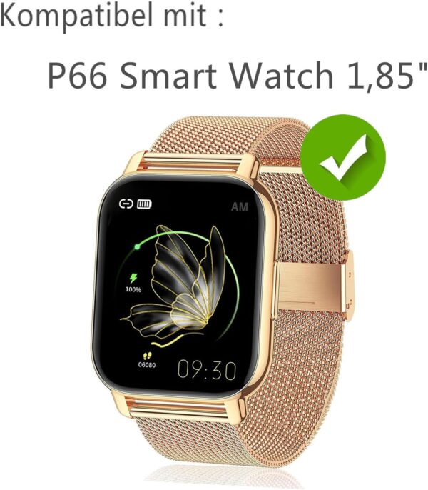 Frgnie Protector compatible con Popglory Reloj Inteligente 1,85" (3 Pack) Curved Full Cover protectora de pantalla, compatible con IDEALROYAL, Hendari P66 Smartwatch - Image 3