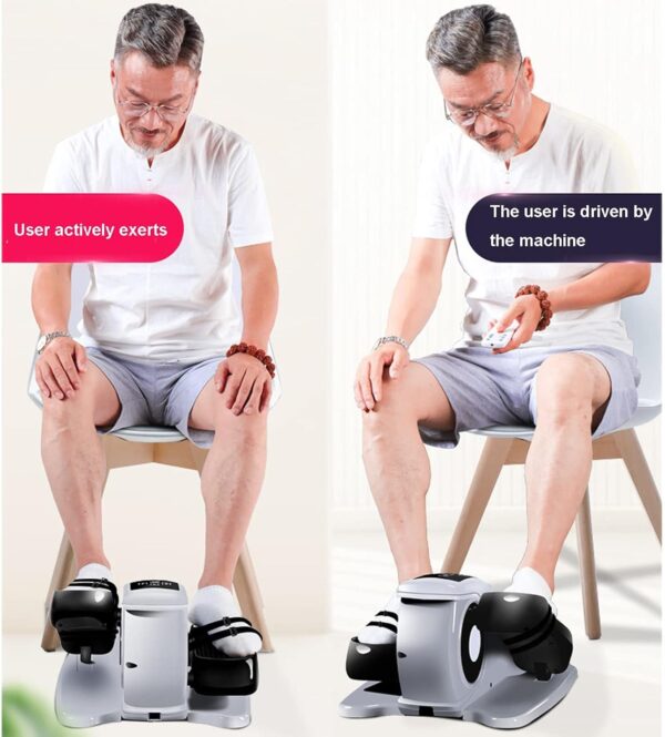 WPJQJWD Ejercitador de Pedal eléctrico para Ancianos, Mini Bicicleta estática con Soporte para protección de piernas Ejercitador de Pedal Eléctrico Ajustable Mini Entrenador Ejercicio - Image 5