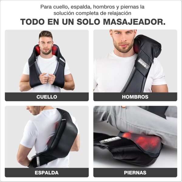 Donnerberg® Masajeador Cervical y Espalda Masajeador de Cuello con 2 tecnicas de Masaje Shiatsu y Tapping - Calor Infrarrojo Calidad alemana 7 AÑOS DE GARANTÍA- Regalo Ideal para ella/él - Image 6