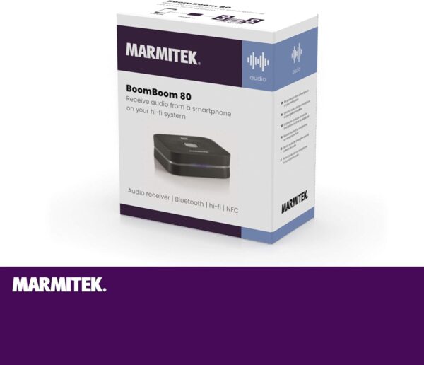 Receptor Bluetooth Audio - Marmitek BoomBoom 80 - NFC - Bluetooth a Conector de 3,5 mm - A2DP - Función de Espera - Transmita Música de Forma Inalámbrica a Través de Bluetooth a su Sistema Estéreo - Image 9
