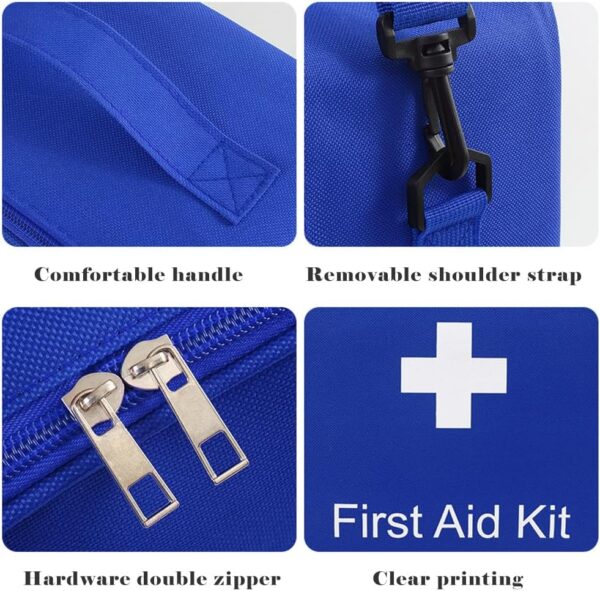 Zasjon Botiquín de Primeros Auxilios, Bolsa Médica Vacio Gran Capacidad Portátil Bolsa Botiquin Médico Vacío con Correa, Botiquin Viaje Impermeable Bolsa Botiquin Vacia para Hogar, Oficina, Viajes - Image 3