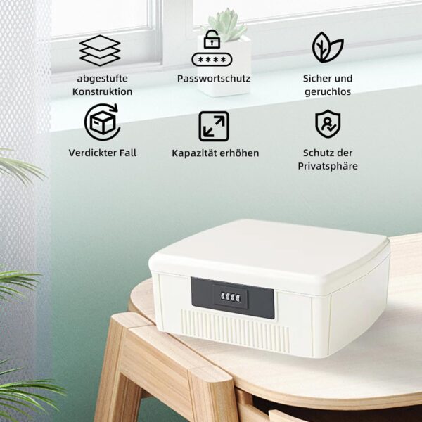 JUMBENA Caja de almacenamiento portátil de 2 capas con cerradura de combinación, 25 × 20 × 10 cm, caja de primeros auxilios, caja de medicamentos, organizador de medicina, caja de almacenamiento de - Image 2