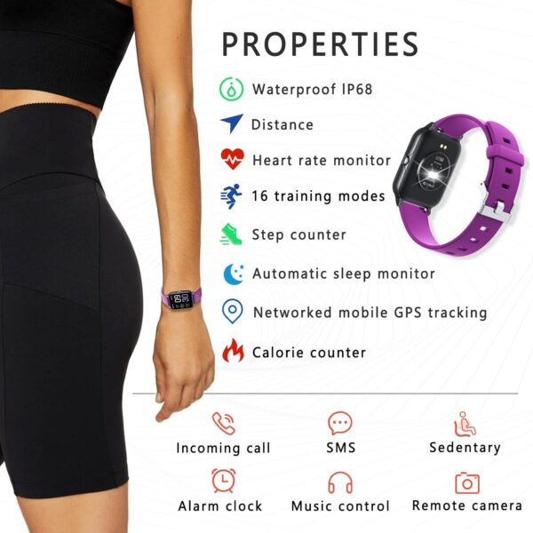 SUPBRO Smartwatch Reloj Inteligente Mujer Impermeable IP68 Pulsera Actividad Inteligente con Pulsómetro Caloría Monitor de Sueño Podómetro de Actividad 1.69'' Reloj Deportivo Mujer para Android iOS - Image 4