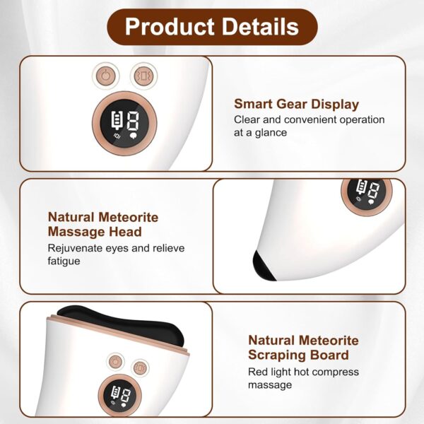 Gua Sha Eléctrico Masajeador Facial Eléctrico con Calor & Vibración & Antienvejecimiento Herramienta de Escultura Facial Limpiador Facial para Facelift Reducción de Arrugas y Hinchazón - Image 6
