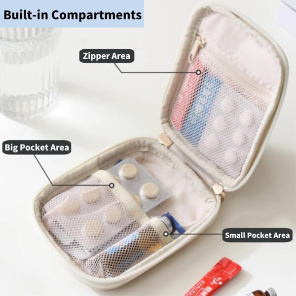 Liekadijiae 2 Piezas Kit De Primeros Auxilios De Viaje Portátil, Neceser Medicamentos Viaje, Mini Bolsa Médica, Mini Vacio Botiquin de Primeros Auxilios, Botiquin Vacio, Neceser Botiquin(Azul, Rosa) - Image 4