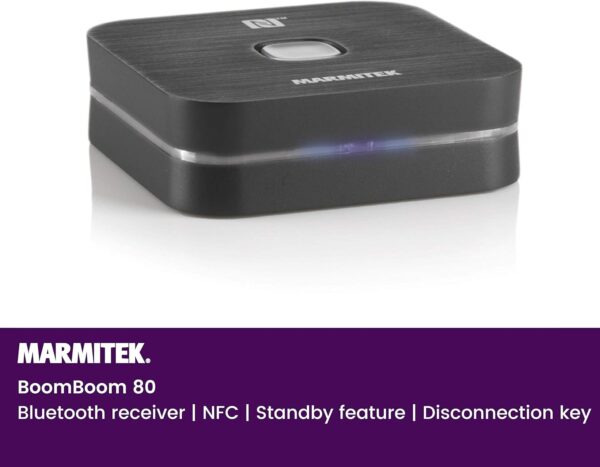 Receptor Bluetooth Audio - Marmitek BoomBoom 80 - NFC - Bluetooth a Conector de 3,5 mm - A2DP - Función de Espera - Transmita Música de Forma Inalámbrica a Través de Bluetooth a su Sistema Estéreo - Image 3
