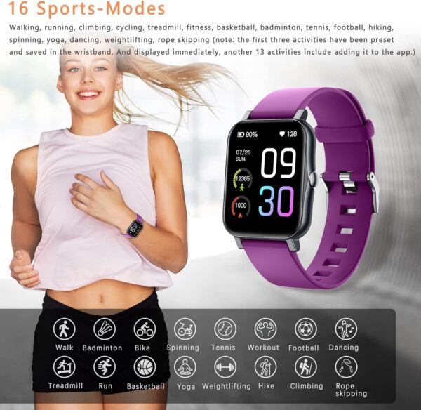 SUPBRO Smartwatch Reloj Inteligente Mujer Impermeable IP68 Pulsera Actividad Inteligente con Pulsómetro Caloría Monitor de Sueño Podómetro de Actividad 1.69'' Reloj Deportivo Mujer para Android iOS - Image 3