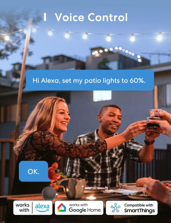 Meross Enchufe Inteligente Exterior Impermeable, WiFi Enchufe Exterior con 2 Tomas, Compatible con Alexa, Google Assistant y SmartThings, con Control Remoto - Image 2