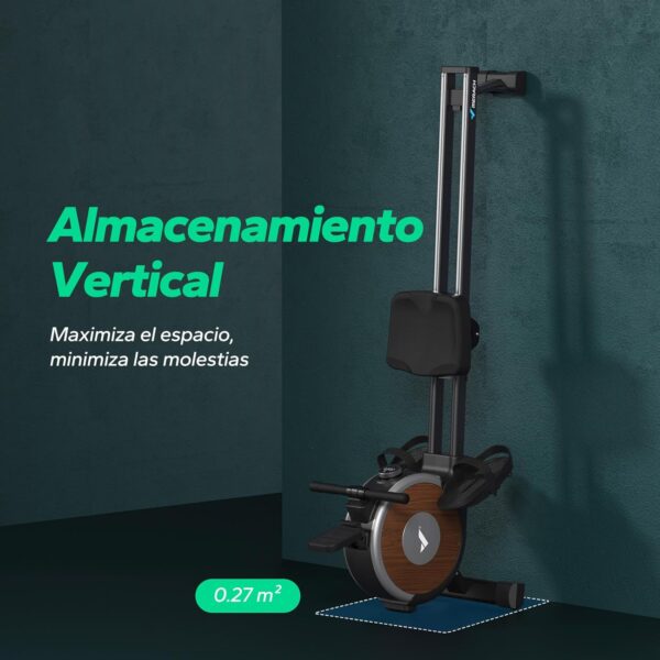 MERACH Máquina de Remo Autoalimentada Mejorada, Máquina de Remo Magnética Ecológica para Uso Doméstico con 16 Niveles de Resistencia, Capacidad de Carga de 160KG, Fitness Verde - Image 8