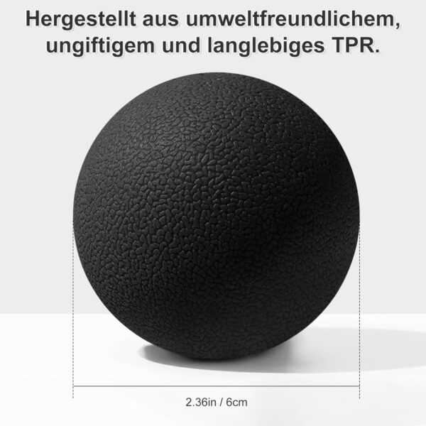 Gemtte 2 piezas pequeño juego de bolas fasciales, pelotas de masaje de espalda espina dorsal pies palma, bola de masaje de puntos gatillo para yoga, relajación muscular fascial (negro) - Image 2