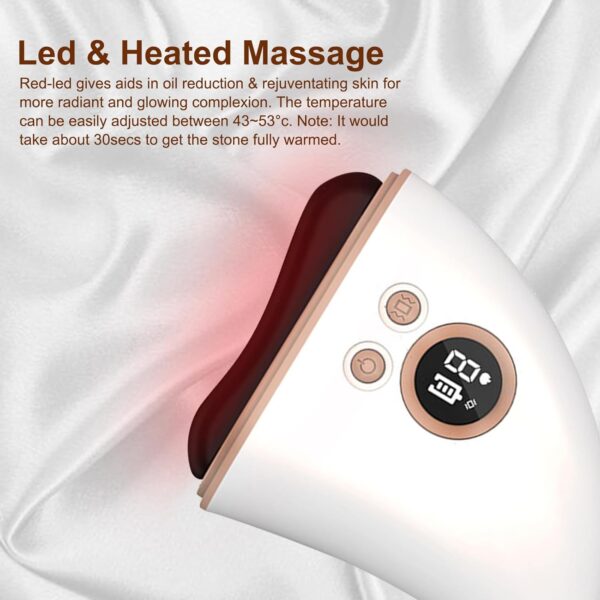 Gua Sha Eléctrico Masajeador Facial Eléctrico con Calor & Vibración & Antienvejecimiento Herramienta de Escultura Facial Limpiador Facial para Facelift Reducción de Arrugas y Hinchazón - Image 3