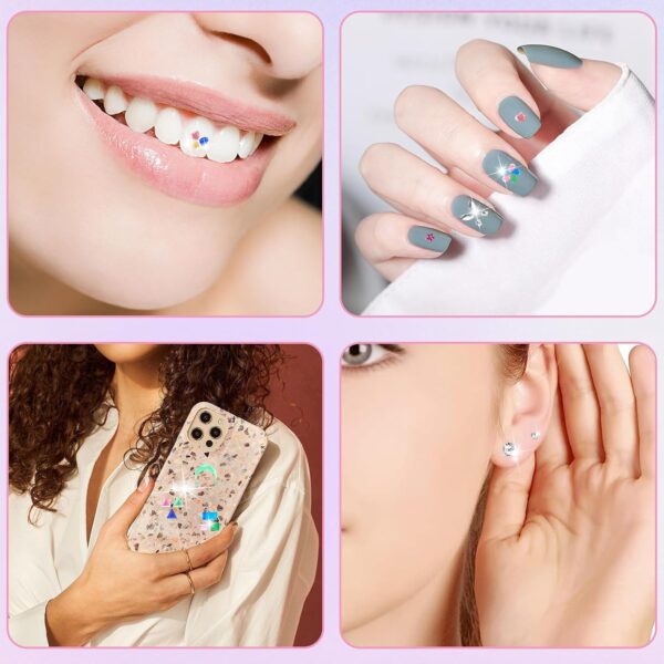 Gemas Dentales,Tooth Gems Kit,Diamante Dientes Kit,Kit De Gemas Para Dientes,Kit Diamante Dientes Kit,Para Decoración Dental Brillante y Reflectante Con Pedrería y Diamantes Marquesa - Image 4