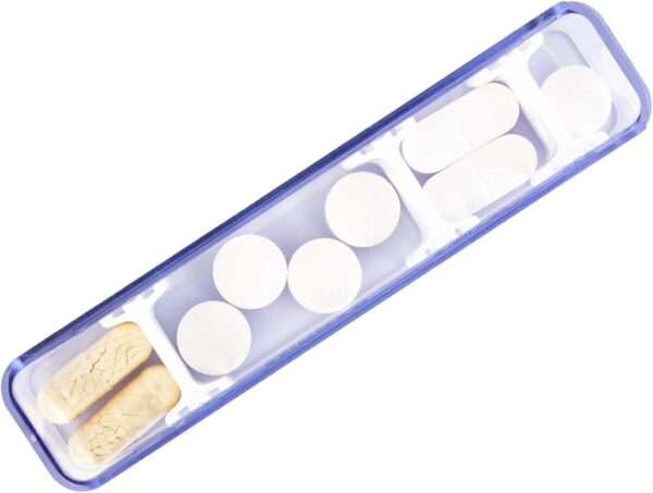 Medidos de Kibodan Danmark - Pastillero para 7 días, 4 compartimentos, mañana, mediodía, noche, medicamentos con funda de piel sintética, pastillero extraíble individualmente, Medidos de Kibodan - Image 3