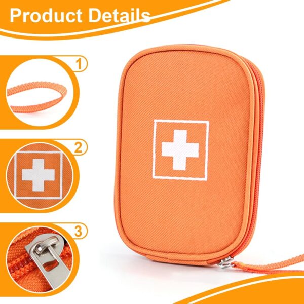 EIHI color naranja botiquin viaje bolsa botiquin vacia botiquin de primeros auxilios viaje botiquín de primeros auxilios portátil Con correa para la muñeca para Viajar Acampar y Senderismo - Image 3