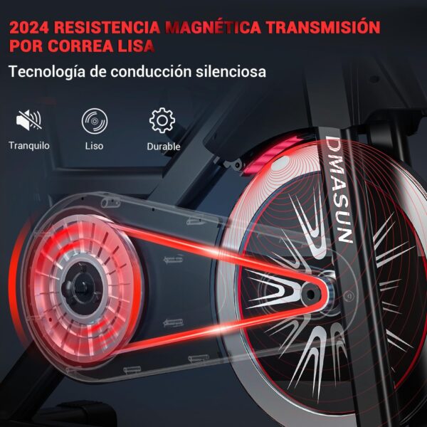 Bicicleta Estatica, Bici Estatica Profesional DMASUN con Portavasos, Ejercicio Silencioso Seguro, Cómodo Cojín Del Asiento, Capacidad 160 kg (Funda Sillin Bicicleta Estatica Incluida) - Image 2