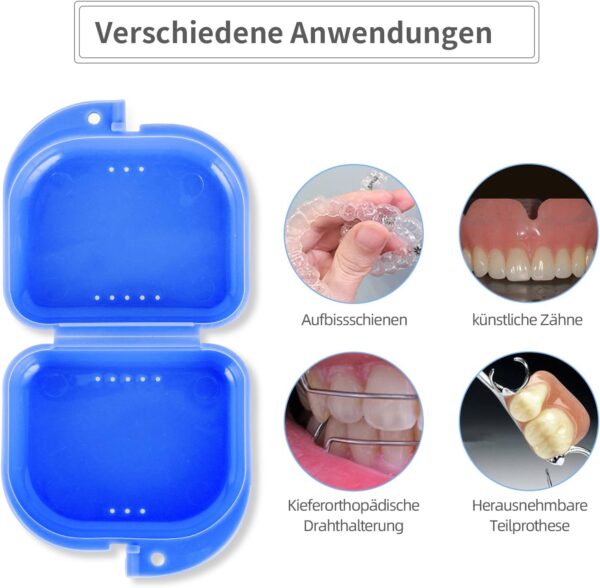 Annhua Silm Estuche para Dentadura, Caja Dentadura Postiza, Caja De Retenedor, Contenedor Para Dentadura (Azul) - Image 4