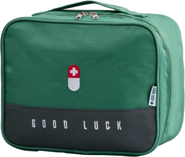 Bolsa de medicamentos, Bolsa de Emergencia, Botiquín de Primeros Auxilios Caja Médica Portátil de Emergencia, Grand Capacidad, Portátil, para Oficina Hogar Viajes Camping (Verde)