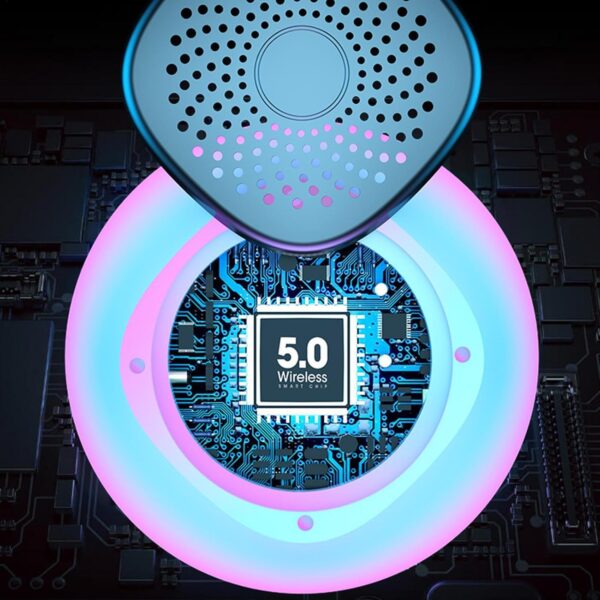Altavoz inalámbrico pequeño | Altavoz de luz nocturna colorida, pequeño altavoz portátil - Altavoz inalámbrico, altavoz inalámbrico inteligente subwoofer para camping, exteriores - Image 7