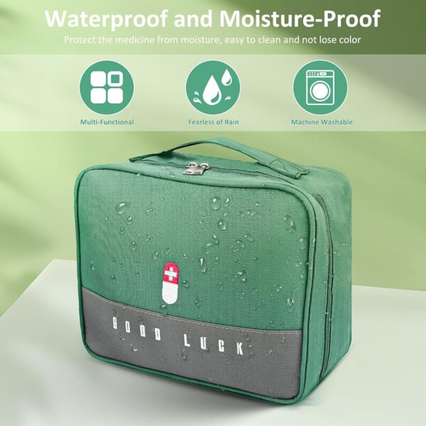 3 Pcs Bolsa de Medicina, Comius Sharp Bolsa de Medicamentos Vacía Portátil, Bolsa de Almacenamiento Impermeable para Viajes, Hogar, Oficina, Bolsa de Emergencia Vacía de 2 Tamaños 2 - Image 4