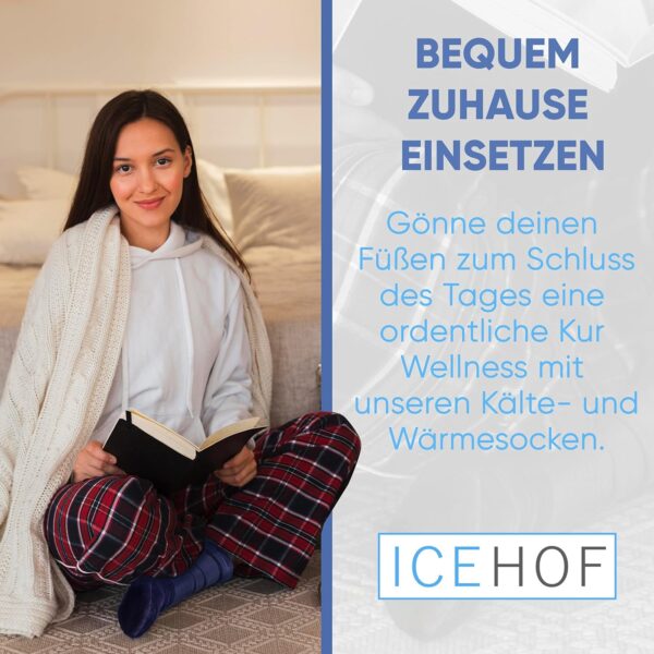 ICEHOF Calcetines de refrigeración con 4 acumuladores de frío – Tejido suave / 1 par con almohadillas de refrigeración Gel Terapia de Frío para Pies Dedos de los Pies en Quimioterapia Reumatismo - Image 4