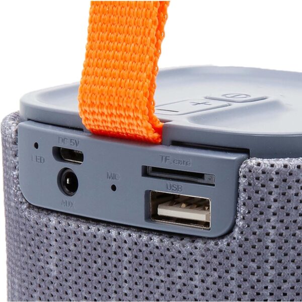 APM 571077 - Altavoz portátil con Bluetooth, Mini Altavoz inalámbrico, Formato Compacto, diseño Moderno, hasta 8 Horas de autonomía, Resistente a Las Salpicaduras de Agua IPX4, Gris, 571077 - Image 3