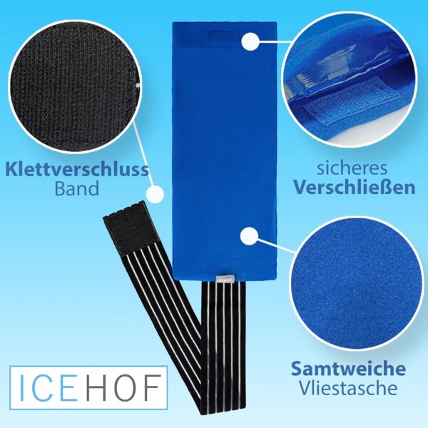 ICEHOF Compresa de frío o calor con funda de fieltro, suave, larga duración de enfriamiento, bolsa de gel - Image 4