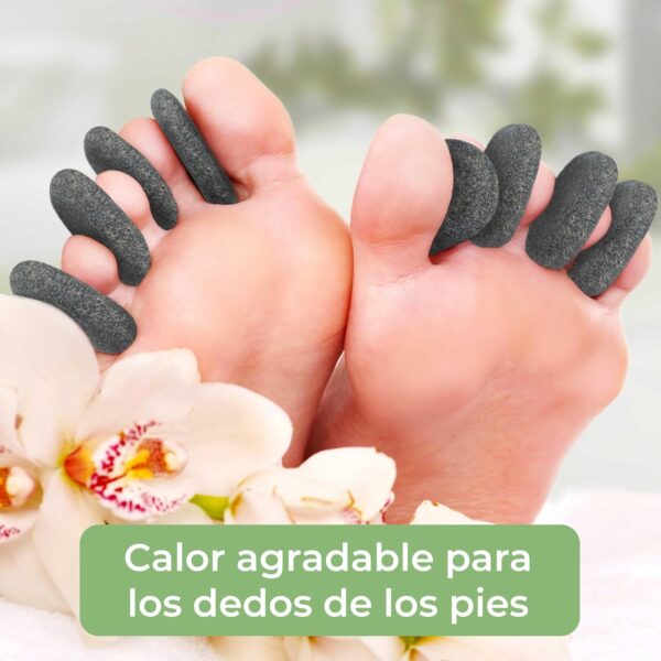 Piedras Calientes para los Dedos de los Pies [8 Unidades], Hot Sontes de Basalto Auténtico Certificado para Ofrecer Mucho Calor, Como Complemento de Su Hot Stone Massage Set - Image 2