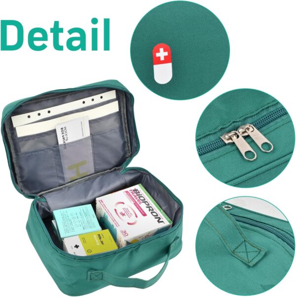 Litinliv 2 Piezas Bolsa de Primeros Auxilios, Botiquín de Gran Capacidad, Bolsa de Medicina Impermeable, Bolsa Médica Portátil para Casa, Oficina, Viaje, Senderismo, Camping(Verde) - Image 2