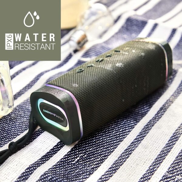 Energy Sistem Yume Eco Altavoz Bluetooth (Plástico 100% Reciclado, 15 W, Resistente al Agua IPX6, TWS, MP3, Micro SD) Verde - Image 4