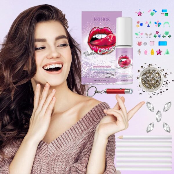 Gemas Dentales,Tooth Gems Kit,Diamante Dientes Kit,Kit De Gemas Para Dientes,Kit Diamante Dientes Kit,Para Decoración Dental Brillante y Reflectante Con Pedrería y Diamantes Marquesa - Image 7