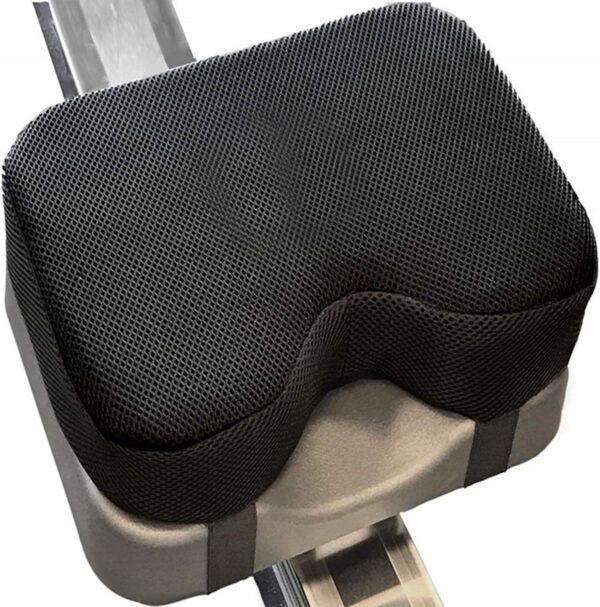 Kanu - Cojín de asiento de alto rendimiento para máquina de remo con espuma viscoelástica más gruesa, cubierta lavable y correa - Funciona también muy bien con bicicletas de ejercicio estacionarias - Image 3
