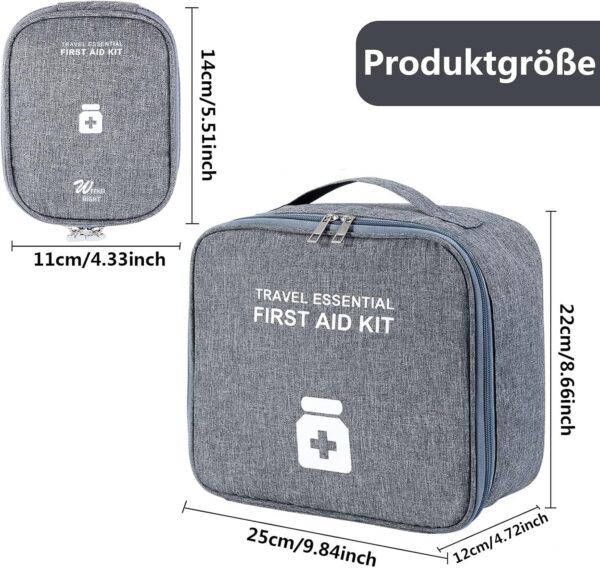 Seasboes 2 Pcs Botiquín de Primeros Auxilios, Impermeable y de Gran Capacidad Bolsa de Medicina, Primeros Auxilios Portátil Bolsa Emergencia, Bolsa de Almacenamiento, Bolsa para Medicamentos Hogar - Image 2